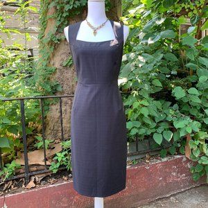 Reiss Sweetheart Wool Sheath Dress, Navy Plaid